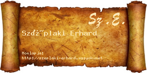 Széplaki Erhard névjegykártya